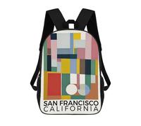 sinyumoney San Francisco California Backpack School Bag Lightweight Airport College Students Back Pack for Teenage Girls Boys Women Men 17inch