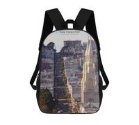 sinyumoney San Francisco Cityscape 3D Printed Children's School Backpack for Kids Travel Rucksacks Book Bags Kids School Bag 17inch