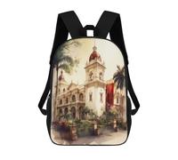 sinyumoney San Francisco Monastery Kids School Backpack 3D Printed Fashion School Bag Casual School Bag for Boys Elementary And Middle School Students 17inch