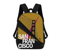 sinyumoney San Francisco Travel Backpack School Rucksack Casual Daypacks School Work Travel Bag for Men/Women 17inch