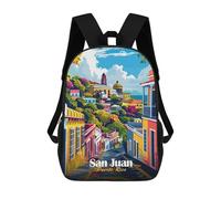 sinyumoney San Juan, Puerto Rico Cityscape Children's School Backpack Fashion Casual Children's Backpacks 3D Printed School Bags Boy Large Backpack 17inch