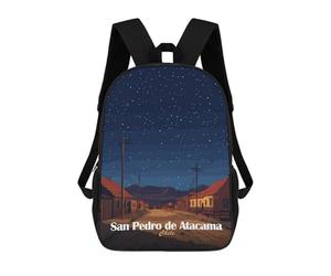 sinyumoney San Pedro De Atacama Night Backpacks Children's Backpacks School Bag 3D Printed Children's School Backpack Fashion Travel Backpacks for Kids Elementary Middle School 17inch