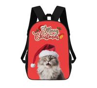sinyumoney Santa Cat Christmas Backpack School Bag Water Resistant Computer Rucksack for Teenage Girls Boys Women Men 17inch