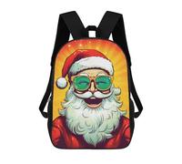 sinyumoney Santa Christmas Vibes Backpack School Bag Lightweight Schoolbag Dayback Bookbag College for Girl, Teen Girls 17inch