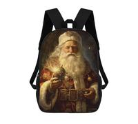 sinyumoney Santa Claus Holding Magic Lantern Rucksack Water Resistant Travel Backpack Computer Bag for Teenage Girls Boys Women Men 17inch