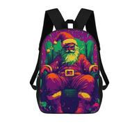 sinyumoney Santa Claus in A Chair Rucksack Large School Backpack for Boys - Perfect for Travel, Work And Daily Use 17inch