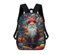 sinyumoney Santa Claus in Candyland 3D Printed Children's School Backpack for Kids High Capacity Travel Rucksacks Book Bags Kids School Bag Back Pack 17inch
