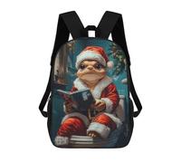 sinyumoney Santa Claus Lizard Tortois Rucksacks 3D Printed Children Backpacks Fashion Casual Daypack Cute Travel Bags Outdoor Casual Daypack for Boy And Girl 17inch