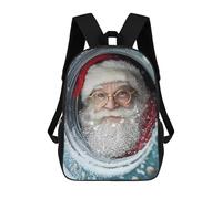 sinyumoney Santa Claus Peeking Through School Backpack Water Resistant Travel Backpack Computer Bag for School/Work/Travel 17inch