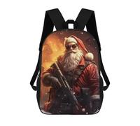sinyumoney Santa Claus with A Gun Backpack School Daypacks Business Backpack Water Resistant Bookbag for Teenage Girls Boys Women Men 17inch