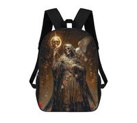sinyumoney Santa Muerte, Death As A Sorcerer Children's School Backpack 3D Printed for Kids Travel Rucksacks Book Bags Kids School Bag 17inch