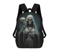 sinyumoney Santa Muerte in White Robe School Bags Lightweight Schoolbag Dayback Bookbag College for Teenage Girls Boys Women Men 17inch