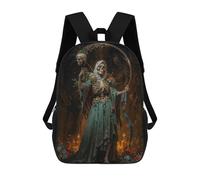 sinyumoney Santa Muerte with Flowers Backpacks Kids Student Schoolbag,3D Printed Backpacks,Elementary And Middle School Students Backpacks for Boys Girls 17inch
