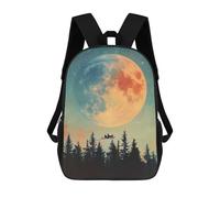 sinyumoney Santas Flight Under Giant Moon Christmas Children's Backpacks School 3D Printed Bag Bookbag for Kids Travel Rucksacks Boy Girl Book Bags Kids School Bag 17inch