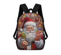 sinyumoney Santa's Sweet Shop Kids Backpack, Backpack School Bag, Backpacks Kids School 3D Printed School Bags for Elementary And Middle School Students Teens Birthday Gift 17inch