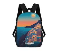 sinyumoney Santorini Sunset School Backpack Work Business College School for Campus Outdoor Travel Sports 17inch