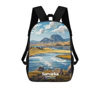 sinyumoney Saryarka National Park, Kazakhstan Backpacks Kids Student Schoolbag,3D Printed Backpacks,Elementary And Middle School Students Backpacks for Boys Girls 17inch