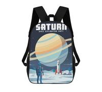 sinyumoney Saturn Space Exploration Party Backpack School Lightweight Casual Daypack School Backpacks for Men, Women & Teenage Boys 17inch
