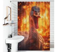 sinyumoney Savage Angry Goose Fire Anti-Mould Proof Resistant Thicken Durable Polyester Hilarious Bath Curtain for Travel Trailer 46.85x70.87Inch（119x180cm）
