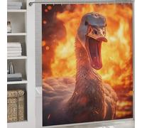 sinyumoney Savage Angry Goose Fire Bath Shower Curtains Mildew with Hooks Waterproof Fabric Soft Fabric Hotel Shower Curtain for Bathroom 69.69x70.87Inch（177x180cm）