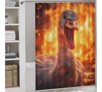 sinyumoney Savage Angry Goose Fire Shower Curtain Anti Mould Thicken Durable Polyester Modern Polyester Water Repellent for Travel Trailer 64.17x70.87Inch（163x180cm）