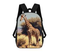 sinyumoney Savanna Giraffe Oil Paint Rucksacks 3D Printed Children Backpacks Fashion Casual Daypack Cute Travel Bags Outdoor Casual Daypack for Boy And Girl 17inch