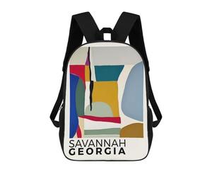 sinyumoney Savannah Georgia Poster Backpack School Rucksack Casual Daypacks School Work Travel Bag- Perfect for Travel, Work And Daily Use 17inch