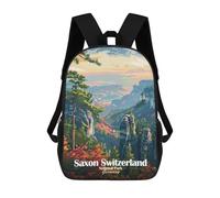 sinyumoney Saxon Switzerland National Park Rucksack Lightweight Airport College Students Back Pack for Girls Boys Teenage 17inch