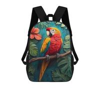 sinyumoney Scarlet Macaw in Tropical Paradise Backpack School Fashion Stationery Backpack Waterproof Casual Daypacks for Boys/Girls/Teenagers 17inch