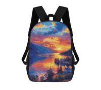 sinyumoney Scenic Sunset Lake View Backpack School Bag Work Laptop Backpack Rucksack Bag for Boys/Girls/Teenagers 17inch