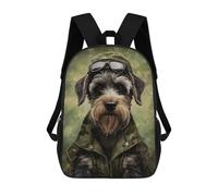 sinyumoney Schnauzer Camo Jacket School Backpack Work Laptop Backpack Rucksack Bag for Teenage Girls Boys Women Men 17inch