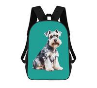 sinyumoney Schnauzer Dog Animal Art Backpack with Pocket 3D Printed Backpacks, Travel Rucksacks Book Bags Kids School Bag 17inch