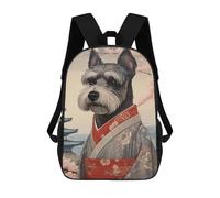 sinyumoney Schnauzer Geisha Backpack School Bag Daypacks Business Backpack Water Resistant Bookbag for Girls Boys Teenage 17inch