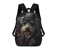 sinyumoney Schnauzer The Gangster Backpack School Bag Fashion Stationery Backpack Waterproof Casual Daypacks- Perfect for Travel, Work And Daily Use 17inch