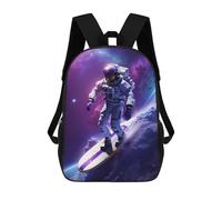 sinyumoney School Backpack Astronaut Surfing Galaxy Bookbag For Boys Girls School Bag College Business Travel Bag Work Bag 17inch
