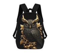 sinyumoney School Backpack Black And Gold Owl Bookbag for Boys Girls Chool Bag College Business Travel Bag Work Bag 17inch