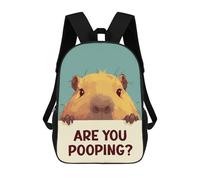 sinyumoney School Backpack Capybara Are You Pooping Bookbag for Boys Girls Chool Bag College Business Travel Bag Work Bag 17inch