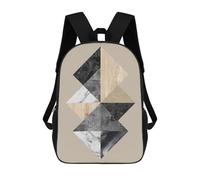 sinyumoney School Backpack Collage in Polygons 5 Bookbag For Boys Girls School Bag College Business Travel Bag Work Bag 17inch