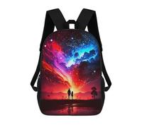sinyumoney School Backpack Couple Of Galaxy Landscape Bookbag For Boys Girls School Bag College Business Travel Bag Work Bag 17inch