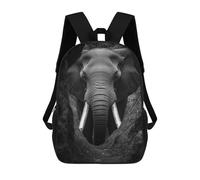 sinyumoney School Backpack Elephant Black And White Bookbag For Boys Girls School Bag College Business Travel Bag Work Bag 17inch