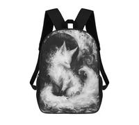 sinyumoney School Backpack Fox Under Moon Bookbag For Boys Girls School Bag College Business Travel Bag Work Bag 17inch