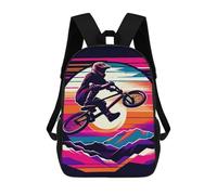 sinyumoney School Backpack Freestyle BMX Sunset Wpap Bookbag For Boys Girls School Bag College Business Travel Bag Work Bag 17inch