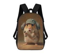 sinyumoney School Backpack Hamster Workout Buddy Bookbag For Boys Girls School Bag College Business Travel Bag Work Bag 17inch