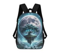 sinyumoney School Backpack Moonlit Mystique Island Bookbag For Boys Girls School Bag College Business Travel Bag Work Bag 17inch