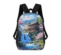 sinyumoney School Backpack Mount Fujis Peaceful Retreat Bookbag for Boys Girls Chool Bag College Business Travel Bag Work Bag 17inch