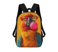 sinyumoney School Backpack Parrot Bubblegum Bookbag For Boys Girls School Bag College Business Travel Bag Work Bag 17inch