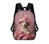 sinyumoney School Backpack Pink Labrador Lady Bookbag For Boys Girls School Bag College Business Travel Bag Work Bag 17inch