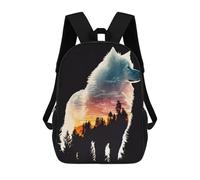 sinyumoney School Backpack Samoyed Silhouette Bookbag For Boys Girls School Bag College Business Travel Bag Work Bag 17inch