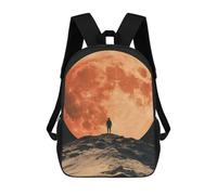sinyumoney School Backpack Silhouette Against Red Moon Bookbag For Boys Girls School Bag College Business Travel Bag Work Bag 17inch