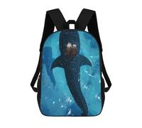 sinyumoney School Student Backpack A Couple of Otters Sleeping And A Whale Shark Children's School Backpack 3D Printed Fashion Travel Rucksacks Boy School Bag 17inch